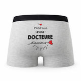Caleçon Docteure d'amour - Humour Boxer Gris Idée Cadeau