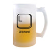 Verre à Bière Léonard Lettre Clavier | Chope de Bière Pinte | Idée Cadeau Prénom Informaticien Geek Gamer Anniversaire Papa Collègue Départ Retraite Noël