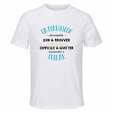 Maillot de Sport Homme pour Un Formateur Formidable Blanc - T-Shirt Respirant Polyester Manches Courtes - Cadeau Sportif Anniversaire Noël Fête des Pères