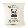 Housse de Coussin Premium Mohamed Pas Touche Panda - Coton Canvas Fairtrade Beige Idée Cadeau Décoration Canapé 40x40