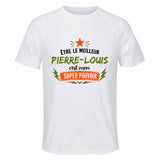 Maillot de Sport Homme Meilleur Pierre-Louis Super Pouvoir Cadeau Anniversaire Noël Fête des Pères T-Shirt Respirant Polyester