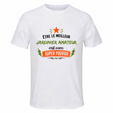 Maillot de Sport Homme Meilleur Jardinier Amateur Super Pouvoir Cadeau Anniversaire Noël Fête des Pères T-Shirt Respirant Polyester