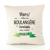 Housse de Coussin Premium Merci Boulangère Inoubliable Femme - Coton Canvas Fairtrade Beige Idée Cadeau Décoration Canapé