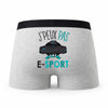 Caleçon E - Sport - Humour Boxer Gris Idée Cadeau Passion