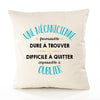 Housse de Coussin Premium Une Mécanicienne Formidable - Coton Canvas Fairtrade Beige Idée Cadeau Décoration Canapé