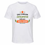 Maillot de Sport Homme Meilleur Osteopathe Super Pouvoir Cadeau Anniversaire Noël Fête des Pères T-Shirt Respirant Polyester