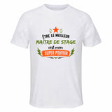 Maillot de Sport Homme Meilleur Maitre de Stage Super Pouvoir Cadeau Anniversaire Noël Fête des Pères T-Shirt Respirant Polyester