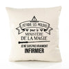 Housse de Coussin Premium Infirmier Ministère Magie Homme - Coton Canvas Fairtrade Beige Idée Cadeau Décoration Canapé 40x40