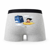 Caleçon Son Goku Tardis Docteur Who - Humour Boxer Gris Passion Idée Cadeau