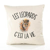 Housse de Coussin Premium Leopard - Coton Canvas Fairtrade Beige Idée Cadeau Décoration Canapé 40x40