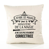 Housse de Coussin Premium correctrice Grand cru - Coton Canvas Fairtrade Beige Idée Cadeau Décoration Canapé