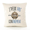 Housse de Coussin Premium Confinement Version Blanc - Coton Canvas Fairtrade Beige Idée Cadeau Décoration Canapé