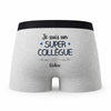 Caleçon Cedric Un Super Collègue - Humour Boxer Gris Idée Cadeau