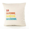 Housse de Coussin Premium Lia la Déesse la Légende Vintage - Coton Canvas Fairtrade Beige Idée Cadeau Décoration Canapé 40x40