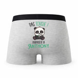 Caleçon Anthony Pas Touche Panda - Humour Boxer Gris Idée Cadeau