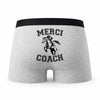 Caleçon Merci Equitation - Humour Boxer Gris Passion Sport Idée Cadeau