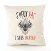 Housse de Coussin Premium Signe Taureau Version Blanc - Coton Canvas Fairtrade Beige Idée Cadeau Décoration Canapé