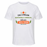 Maillot de Sport Homme Meilleur Responsable Commercial Super Pouvoir Cadeau Anniversaire Noël Fête des Pères T-Shirt Respirant Polyester