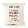 Housse de Coussin Premium Christopher ça n'existe Pas Homme - Coton Canvas Fairtrade Beige Idée Cadeau Décoration Canapé