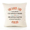 Housse de Coussin Premium Une Marie-Line Aussi géniale - Coton Canvas Fairtrade Beige Idée Cadeau Décoration Canapé