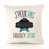 Housse de Coussin Premium Fantasy Sport Version Blanc - Coton Canvas Fairtrade Beige Idée Cadeau Décoration Canapé