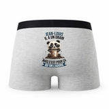 Caleçon Jean-Louis Panda Grain - Humour Boxer Gris Idée Cadeau