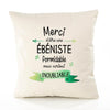 Housse de Coussin Premium Merci Ébéniste Inoubliable Femme - Coton Canvas Fairtrade Beige Idée Cadeau Décoration Canapé
