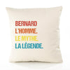 Housse de Coussin Premium Bernard Mythe Légende Vintage - Coton Canvas Fairtrade Beige Idée Cadeau Décoration Canapé