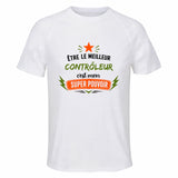 Maillot de Sport Homme Meilleur Controleur Super Pouvoir Cadeau Anniversaire Noël Fête des Pères T-Shirt Respirant Polyester
