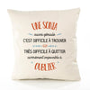Housse de Coussin Premium Une Sonia Aussi géniale - Coton Canvas Fairtrade Beige Idée Cadeau Décoration Canapé