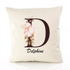 Housse de Coussin Premium Delphine Lettre - Coton Canvas Fairtrade Beige Idée Cadeau Décoration Canapé