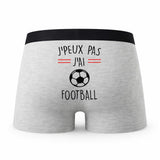 Caleçon J_Peux Pas Football - Humour Boxer Gris Idée Cadeau Passion