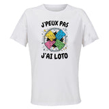 Maillot de Sport Femme Loto J'peux Pas - T-Shirt Respirant Polyester Manches Courtes - Cadeau Sportive Anniversaire Noël Fête des Mères