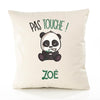 Housse de Coussin Premium Zoe Pas Touche Panda - Coton Canvas Fairtrade Beige Idée Cadeau Décoration Canapé 40x40