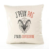 Housse de Coussin Premium Signe Capricorne Version Blanc - Coton Canvas Fairtrade Beige Idée Cadeau Décoration Canapé