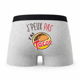 Caleçon Tacos - Humour Boxer Gris Idée Cadeau Passion