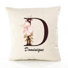 Housse de Coussin Premium Dominique Lettre - Coton Canvas Fairtrade Beige Idée Cadeau Décoration Canapé
