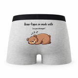 Caleçon Beau-Papa Veille - Humour Boxer Gris Idée Cadeau Fête des Pères