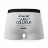 Caleçon Gautier Un Super Collègue - Humour Boxer Gris Idée Cadeau