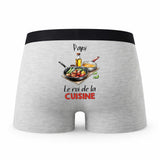 Caleçon Papi Cuisine - Humour Boxer Gris Idée Cadeau Fête des Pères