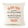 Housse de Coussin Premium Un Jean-Pierre Aussi génial - Coton Canvas Fairtrade Beige Idée Cadeau Décoration Canapé