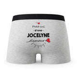 Caleçon Jocelyne d'amour - Humour Boxer Gris Idée Cadeau