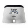 Caleçon Damien Un Super Collègue - Humour Boxer Gris Idée Cadeau