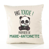 Housse de Coussin Premium Marie-Antoinette Pas Touche Panda - Coton Canvas Fairtrade Beige Idée Cadeau Décoration Canapé 40x40