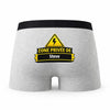 Caleçon Zone Privee De Steve - Humour Boxer Gris Idée Cadeau