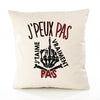 Housse de Coussin Premium Je t'aime Pas Version Blanc - Coton Canvas Fairtrade Beige Idée Cadeau Décoration Canapé 40x40