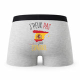 Caleçon Espagnol - Humour Boxer Gris Idée Cadeau Passion