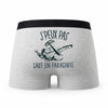 Caleçon Saut en Parachute - Humour Boxer Gris Idée Cadeau Passion