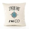 Housse de Coussin Premium Course d'orientation Version Blanc - Coton Canvas Fairtrade Beige Idée Cadeau Décoration Canapé