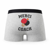 Caleçon Merci Ping Pong - Humour Boxer Gris Passion Sport Idée Cadeau